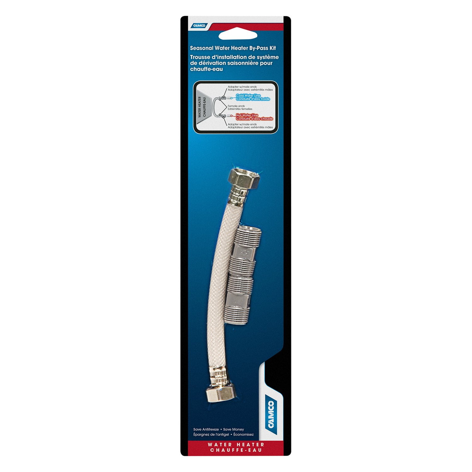 Camco 35713 - White Seasonal Water Heater By-Pass Kit
