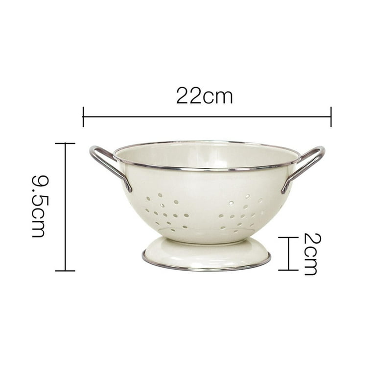 Ceramic Porcelain Colander Strainer Bowl - 6 Inch Diameter, White, For Fruit & Vegetables 2 thumbnail image