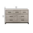 thumbnail image 5 of Benjara Deena 59 Inch 7 Drawer Wide Dresser, Metal Handles, Two Toned, Light Gray, 5 of 6