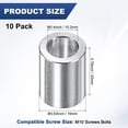 thumbnail image 3 of Uxcell 10-Pack M10 Aluminum Spacers 10.2mm/ ID x 16mm/ OD x 20mm/ L Round  Metal Spacer for Screws Bolts, 3 of 6