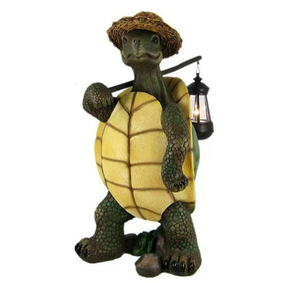 BESTSKY 1Pcs Outdoor Decor Durable Resin Turtle Statue,Garden Statues with Decorative Lantern,Whimsical Outdoor Statues for Yard