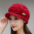 thumbnail image 3 of Dengjunhu Women's Winter Warm Hat Crochet Slouchy Beanie Knitted Caps with Visor, 3 of 7