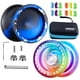 thumbnail image 1 of Paquete de 2 yoyos Magicyoyo que no responde, V10, negro, azul y plástico, responsivo, yo yo K1 degradado para niños y principiantes, yoyó de metal V10 para adultos con 12 cuerdas, funda Yoyo, 1 of 7