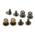 thumbnail image 4 of Juego de 200 tornillos Chicago de 0,3 x 0,2 pulgadas, cobre puro, remaches de cuero de cabeza redonda duraderos y brillantes para bolsos, estuches, ropa, color plateado, negro y bronce, 4 of 12