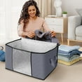 thumbnail image 3 of Foldable Clothes Storage Bins, 6-Pack Fabric Organizer with Handles, Large Capacity Storage Bags, 3 of 5