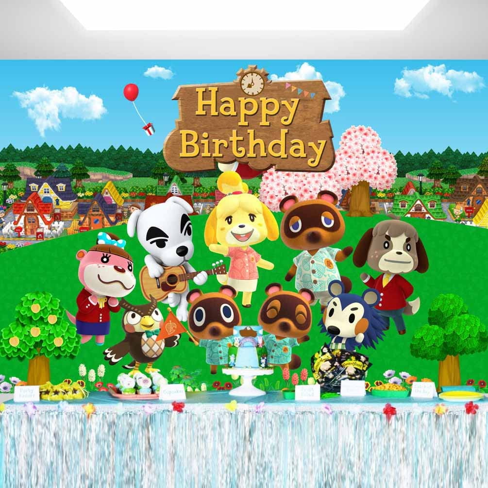 Animal Crossing Girl Xxx Video - Animal Crossing Birthday Decorations for Boys and Girls Video Game Theme  Party Backdrop Cake Table Background 7x5 ft 13 - Walmart.com