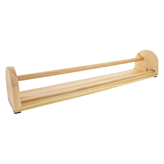 Paper Roll Holder 18 Inch - Wooden Art Paper Dispenser with Tear Strip, Solid Wood Construction for Classroom, Studio, Home - Standard 12" Rolls