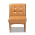thumbnail image 3 of Baxton Studio Arvid Mid-Century Modern Tan Faux Leather Upholstered and Walnut Brown Finished Wood Dining Chair, 3 of 9
