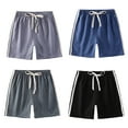 thumbnail image 3 of LYMAYTER Kids Toddler Shorts Boys Girls Sweat Pants Shorts Summer Fashion Solid Color Shorts Youth Tie up Beach Pants Shorts for 2-13Y, 3 of 9