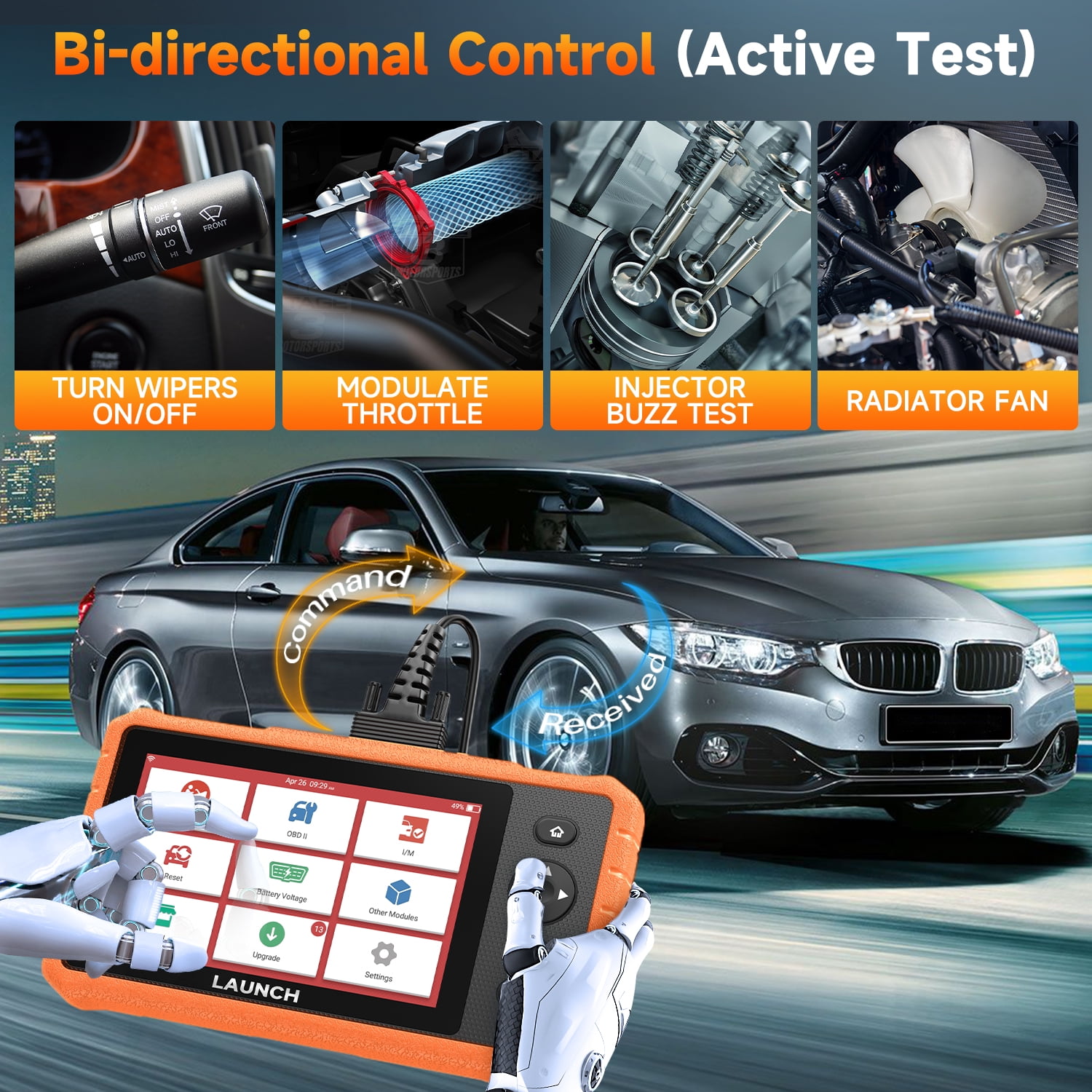 LAUNCH X431 CRP919C Lite Bidirectional Scan Tool with 32+ Reset, All System Diagnostic Scanner for All Cars, Active Test, FCA Autoauth 2-Year Free Update