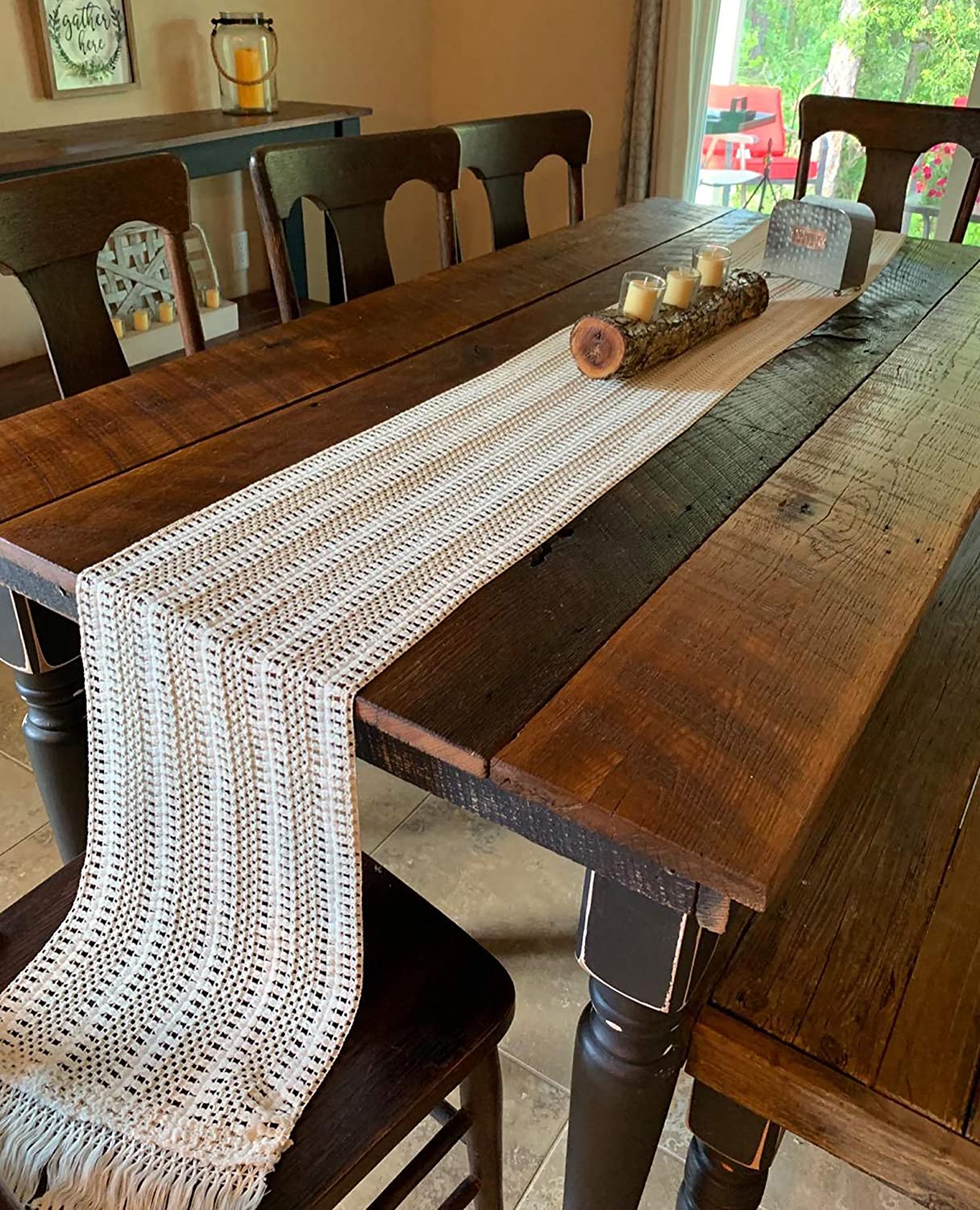 2 Pack Macrame Table Runner, 12 x 108 Inch Bohemian Table Runners with