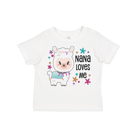 Inktastic Nana Loves Me Cute and Happy Llama Boys or Girls Toddler T-Shirt