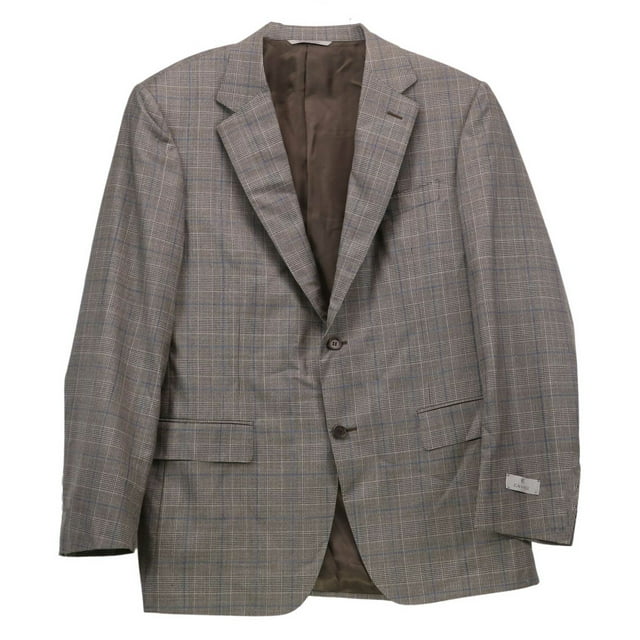 Canali Men's Grey Wool Checked Suit Dress - 43 Regular