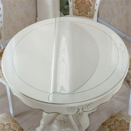 

Circular Tablecloth Protector PVC Plastic Water Resistant Clear Table Cover-Frosted:-diameter120CM(47in)2.0mm