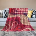 thumbnail image 2 of Pink Blanket, Retro Bohemian Aesthetics 70S Sofa Abstract Blanket, Bed, Living Room Camping Travel Ultra Warm and Comfortable Microfiber Flange Blanket, 2 of 6