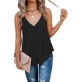 thumbnail image 4 of Camisetas de tirantes con cuello en V holgado para mujer, camisetas sin mangas informales de verano, camisetas holgadas, 4 of 6