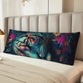 thumbnail image 2 of Balery Colorful Flower Tiger Funda Protectora para Almohada Corporal de Algodón Hipoalergénico con Cierre(55 x 21 pulgadas), Almohadas No Incluidas, 2 of 7