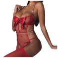 thumbnail image 3 of Gibobby Lencería sexy para mujer Monos navideños para mujer Pijamas Lencería Ropa interior sexy sin mangas (Rojo, L), 3 of 5