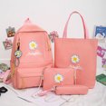 thumbnail image 2 of Bolsa 4 unids/set Mochila de Lona chica estudiante Likrtyny Estilo Preppy rosa, 2 of 8