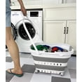 thumbnail image 5 of SAMMART Cesta plegable de plástico para la colada de 35 L (9,24 galones) con asa y ruedas – Contenedor/organizador de almacenamiento plegable con asa y ruedas – Ahorro de espacio (1, blanco/gris), 5 of 5