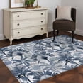 thumbnail image 3 of 3'x5' Area Rugs, Blue Tropical Leaves Indoor Outdoor Area Rug for Living Room Bedroom, Summer Palm Trees Botanical Washable Bathroom Rugs Kitchen Floor Carpet Mats Home Decor Aesthetic, 3 of 8