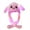 Pink with LED light, variant on Cute Girls Rabbit Ear Dancing Up & Down LED Hat, Funny Bunny Ears Flap Moving Jumping Cap Warm Hat
