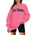 thumbnail image 1 of Gibobby Sudadera de mujer Sudadera suelta casual con estampado navideño de manga larga con cuello redondo para mujer de manga larga(Rosa caliente,G), 1 of 4