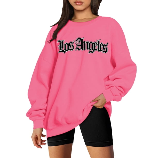 Gibobby Sudadera mujer Sudadera de Mujer con Estampado Cool Cómoda y Juvenil(Rosa caliente,M)