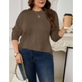 thumbnail image 4 of Drvitor Plus Size Sweaters for Women Crew Neck Basic Solid Color Lightweight Fall Sweater Pullover Tops, Sizes XL-5XL, 4 of 7