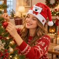 thumbnail image 4 of Leeye 3D Christmas Hats Santa Reindeer Bear Snowman Xmas Party Hat Holiday for Adult 40cm 1pc, 4 of 5