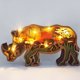 thumbnail image 3 of Luces LED de madera 3D estatua de animal tallada ahuecada manualidades decoración de escritorio rinoceronte Ehuebsd Para estrenar, 3 of 4