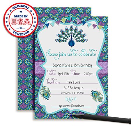 Amanda Creation Paon Theme Fete D Anniversaire Remplir Style Invitations Ensemble De Y Compris Les Enveloppes Walmart Canada Amanda Creation Paon Theme Fete D Anniversaire Remplir Style Invitations Ensemble De Y Compris Les Enveloppes Walmart Canada