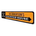 thumbnail image 4 of Haunted House Arrow Sign, Family Name Halloween Sign, Enter at Own Risk Sign, Halloween Aluminum Decor - 4x18 inches, 4 of 4
