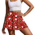 thumbnail image 3 of HELLHERO 2 Side Pockets Athletic Skorts for Yoga Golf, Santa Claus Gift Patterns Polyester Spandex High Waisted Tennis Skirt with Pockets, 3 of 10