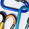 thumbnail image 5 of 10 Pack Aluminum D Ring Key Rings Hiking Clips Locking Carabiner for Hiking Camping Fishing Hooks and Outdoor Use，Clips with Screw Gate Multicolored, 5 of 6