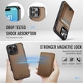 thumbnail image 3 of JEEHOOD Case For Apple iPhone 16 Pro, RFID Blocking, PU Leather,Compatible With MagSafe Detachable 2 In 1 Wallet With Built-in Push Card Holder,Kickstand Magnetic Protective Cover,Brown, 3 of 8