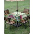 thumbnail image 4 of Outdoor Tablecloth with Umbrella Hole for Patio/Picnic/Party/Camping, Cactus Tropical Watercolor Waterproof Table Cloth Square Cover Washable, Sage Green Plaid Summer (54"x 54"), 4 of 8