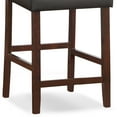 thumbnail image 4 of Leick Home Brax Set of 4 Fabric and Wood Counter Height Stools, Cappuccino/Ebony, 4 of 15