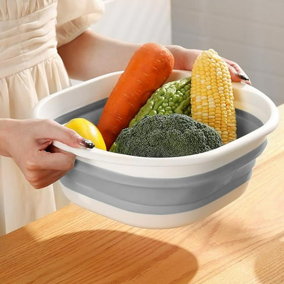 Puntoco 10.24x6.69x3.54in Foot Bath Basin for Soaking Feet,Foot Soak Tub,Plastic Foot Bucket with Handles and Massage Acupoint,Foldable Laundry Basket