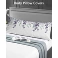 thumbnail image 5 of Purple Green Eucalyptus Body Pillow Covers, Watercolor White Botanical Soft Bed Throw Pillowcases Breathable Cooling Long Lumbar Body Pillow Sham Cover for Bed Sofa 20''x54'', 5 of 7