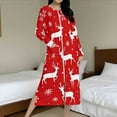 thumbnail image 5 of Christmas Zip Robe for Women Fleece Nightgown Long Sleeve Reindeer Print Flannel Sleepwear Warm Winter Loungewear, 5 of 8