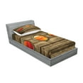 thumbnail image 2 of Ambesonne Nautical Fitted Sheet & Pillow Sham Set, Rustic Wooden Ship, Twin, Multicolor, 2 of 2