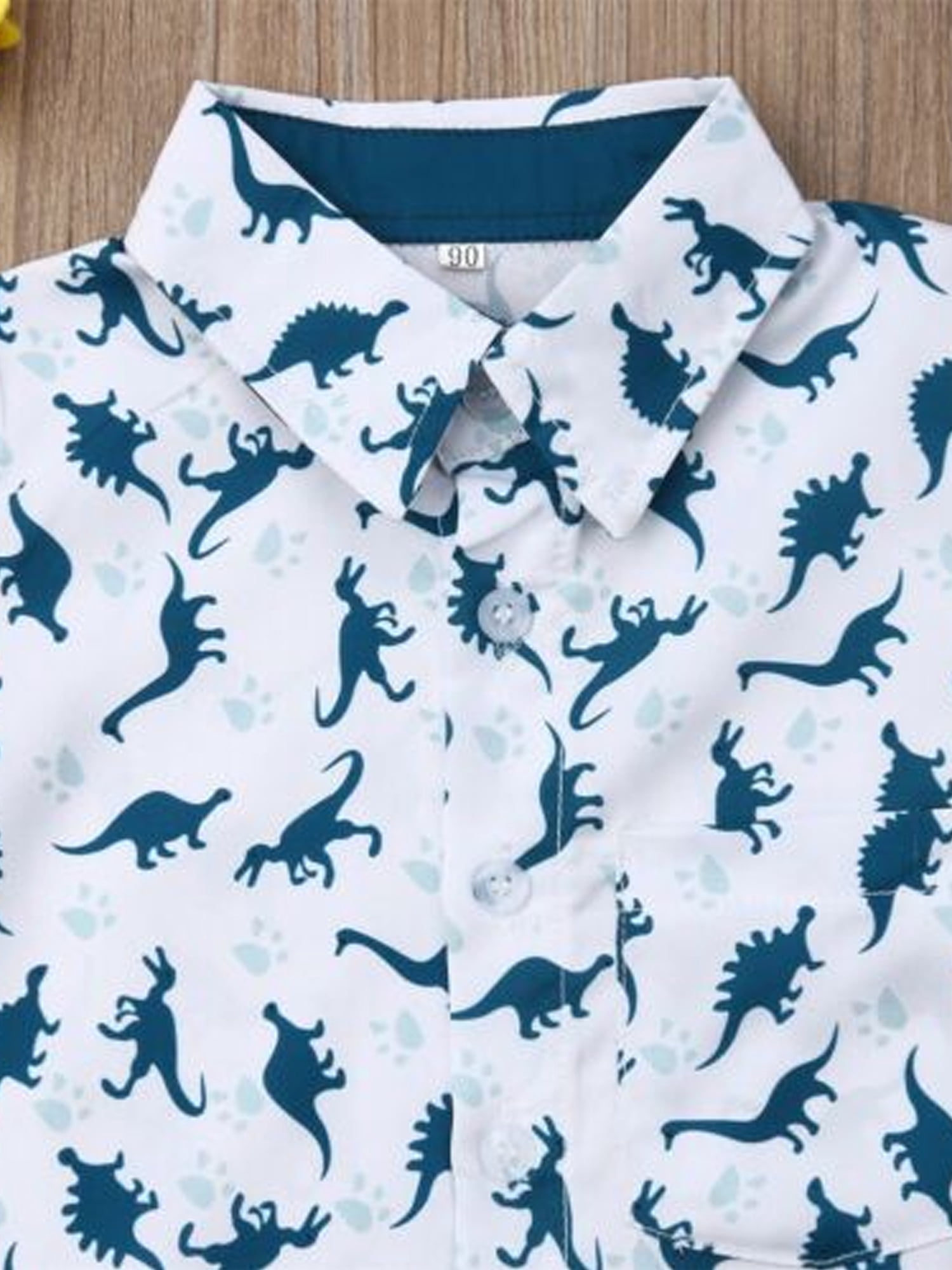 Toddler Baby Boy Outfits 1T 2T 3T 4T 5T 6T Clothes Summer Kids Dinosaur Pattern Short Sleeve Button Down Shirt  Shorts Set