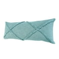 thumbnail image 5 of Ox Bay Sara 14" x 36" Canal Blue Shag Diamond Cotton Adult Decorative Throw Pillow, 5 of 9