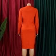 thumbnail image 5 of AURA Plus Size Women V Neck Long Sleeve High Waist Pencil Midi Dress Elegant Office Party Outfit, 5 of 9