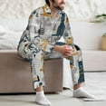thumbnail image 7 of Fuzoiu Llama and Cactus1 Print Men's Long-Sleeved Pajama,Lounge Button Down Nightwear,Mens Notch Collar Pajama Set -XX-Large, 7 of 7