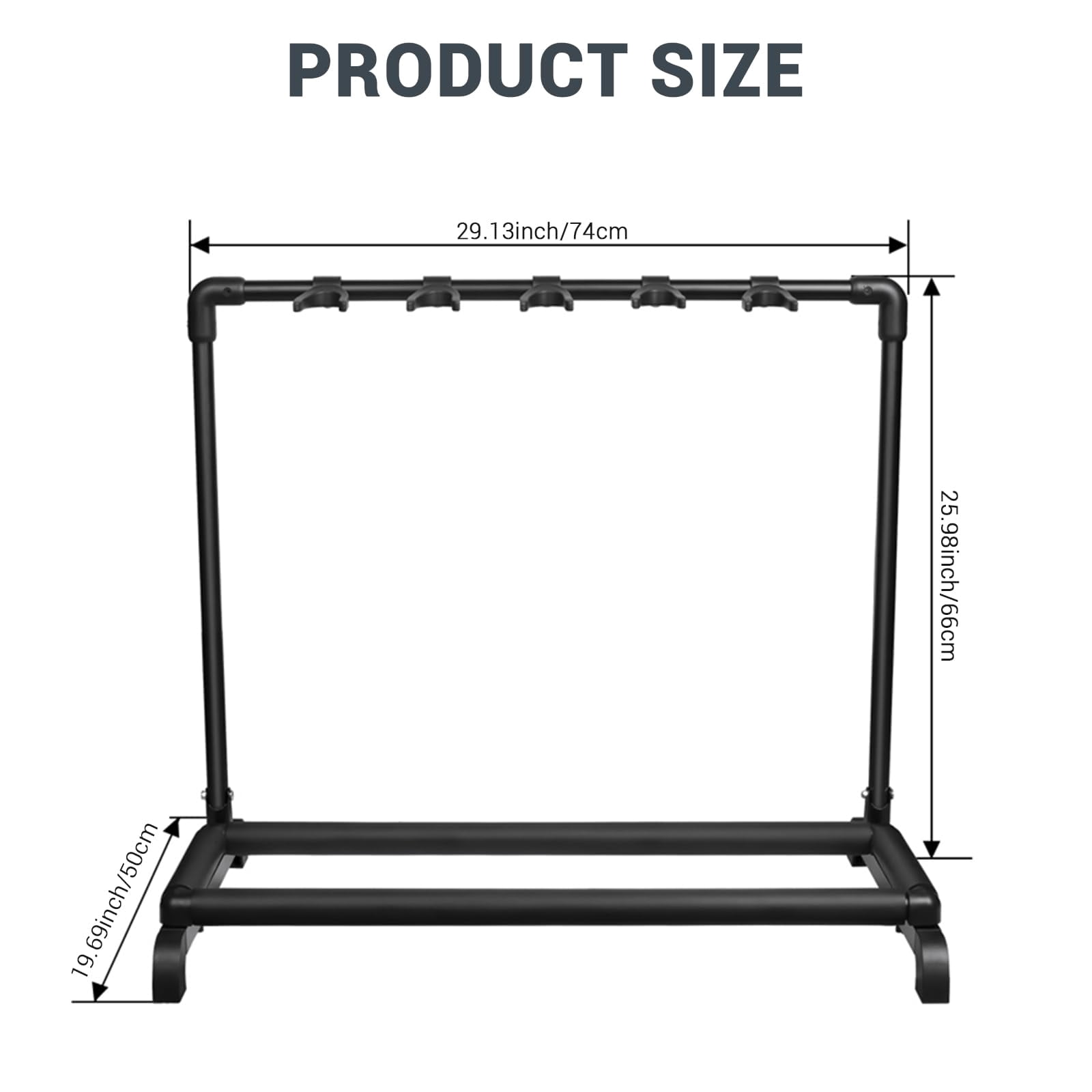 Multi Guitar Stand Rack, Folding Multiple Guitars Stand, Portable Guitar Holder, Guitar Display Holder for Guitar & Bass, Studio & Home  (5 Holder/7 Holder)