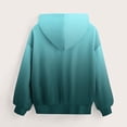 thumbnail image 3 of Domzest Girls Gradient Hoodies Zip UP Loose Fit Long Sleeve Sweatshirt Drawstring Hooded Pullover with Pocket for 3-14 Years Dark Green 100 Age:2-3Y, 3 of 4