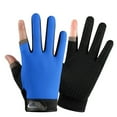 thumbnail image 2 of Mdesiwst 1 Pair Fishing Gloves Anti Slip Breathable Two Finger Cut Rough Palm Great Friction Hands Contrast Color Touch Screen Outdoor Sports Fitness Gloves Fishing Accessories, 2 of 7