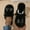 black, variant on Cute Cartoon Cat Slippers for Women Indoor Outdoor Warm Plush Fuzzy Slippers Couples Fashion Non Slip Sole Shoes House Slippers